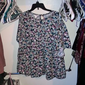 Multi-colored floral blouse